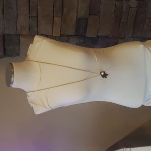 NWT BB Dakota Steve Madden bod con cream/white dress, size small